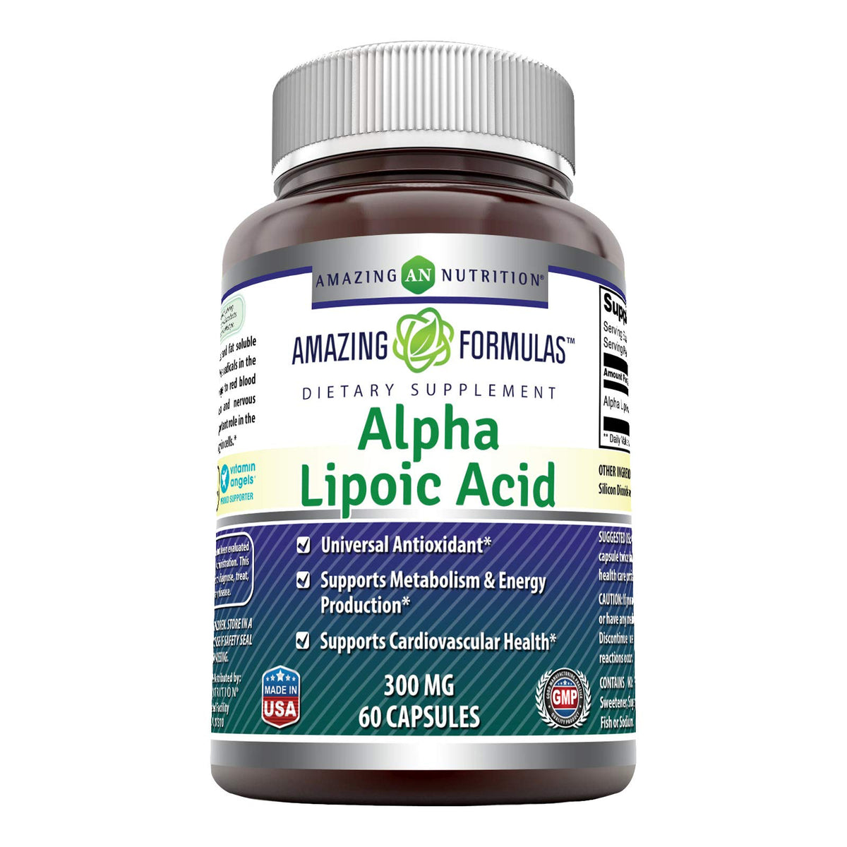 Amazing Nutrition Alpha Lipoic Acid 300 mg bottle for daily support.