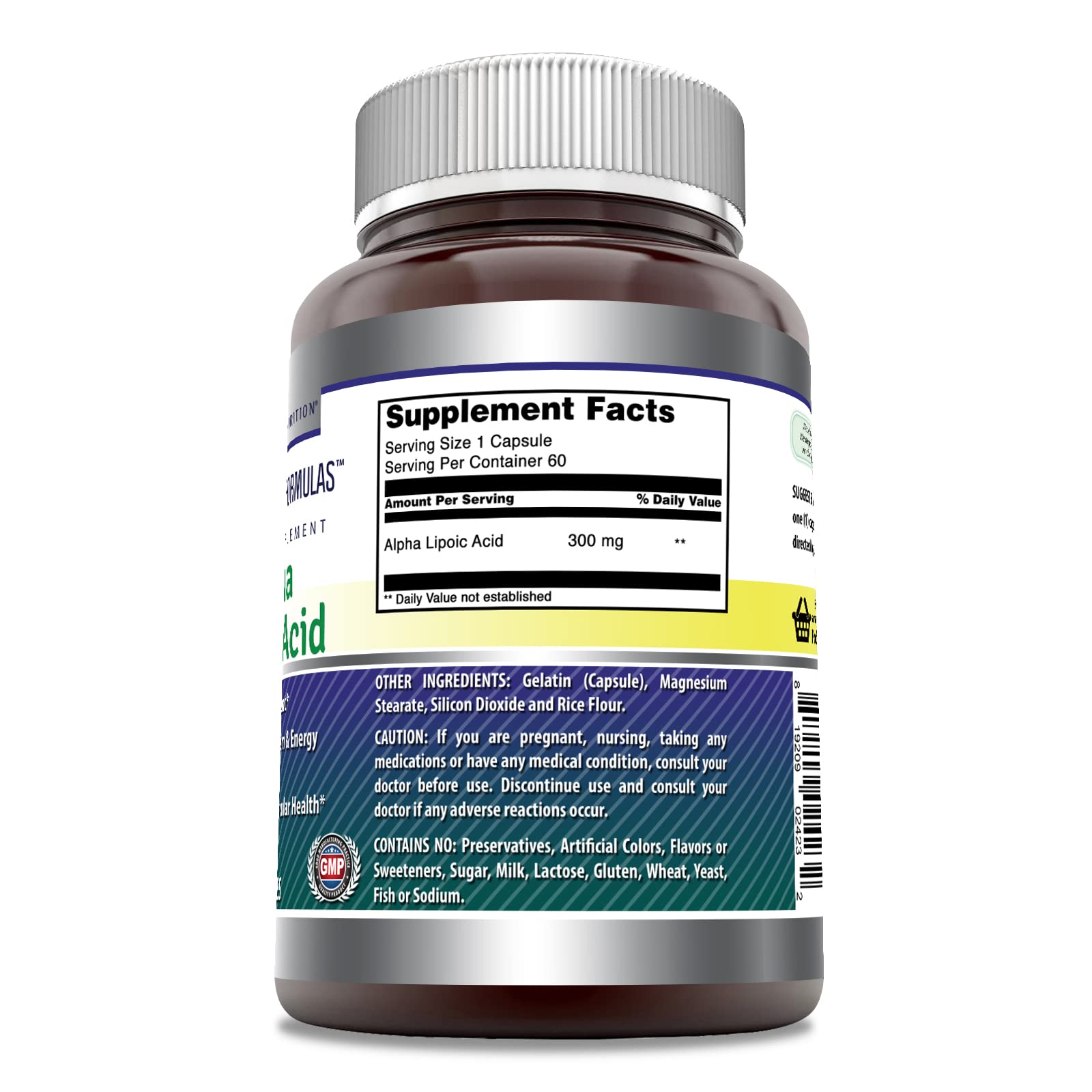 Amazing Nutrition Alpha Lipoic Acid 300 mg capsules for convenient daily use.
