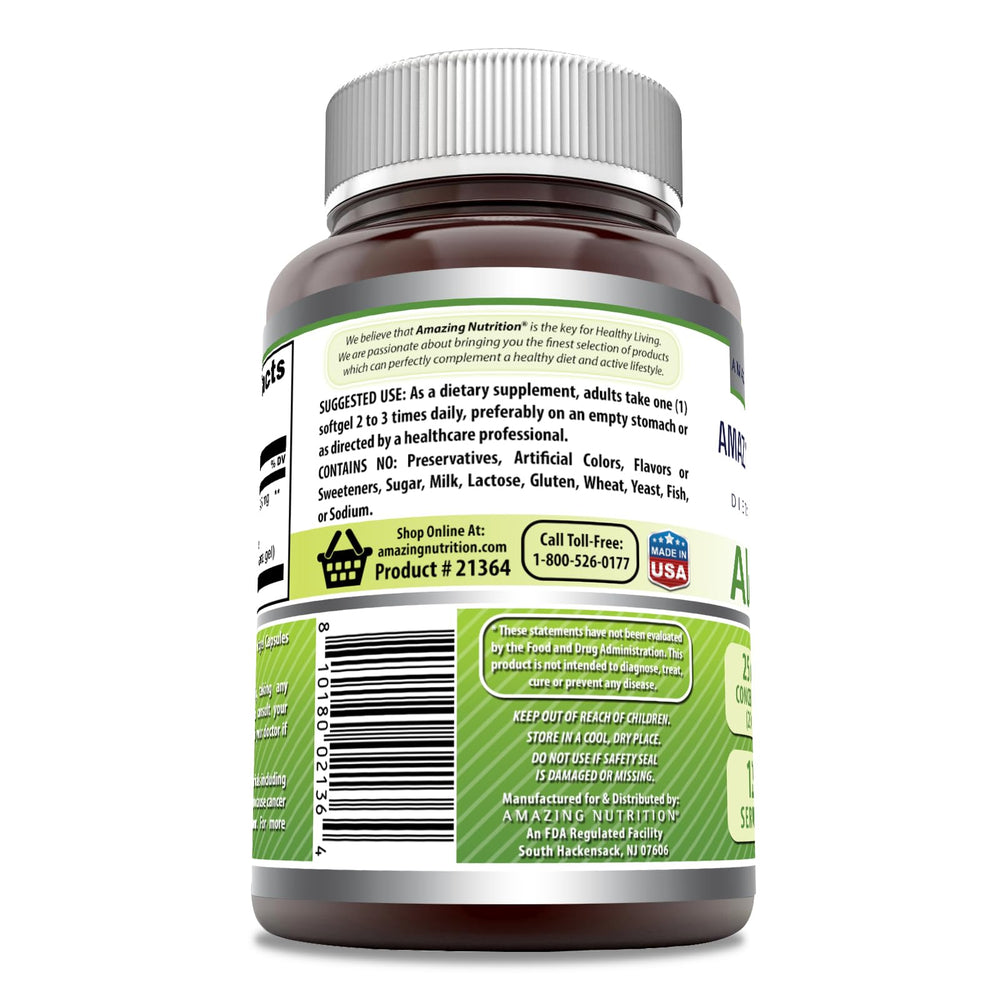 Amazing Formulas Aloe Vera label detail with 25 mg concentrate