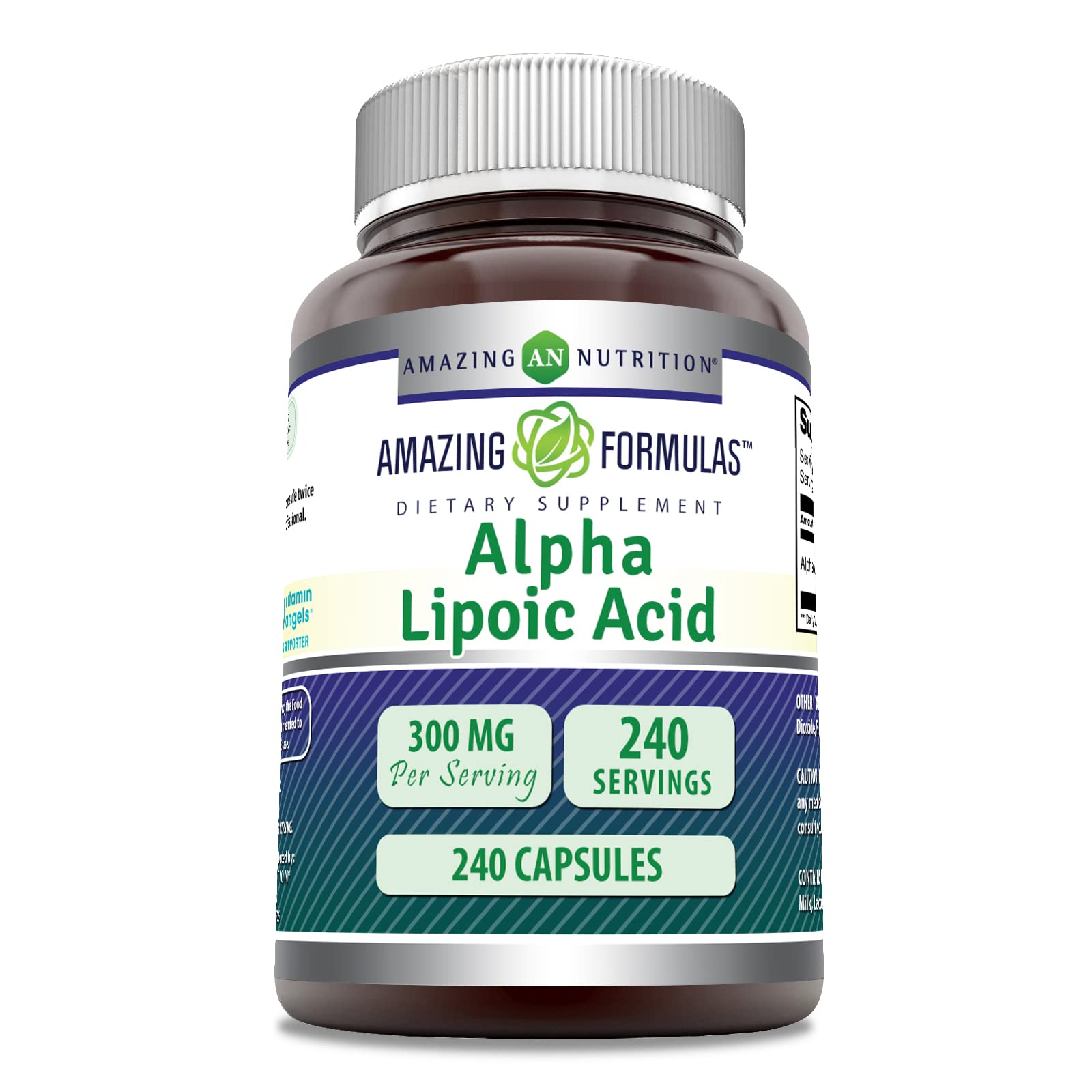 Amazing Nutrition Amazing Formulas Alpha Lipoic Acid 300 mg bottle front view for everyday wellness
