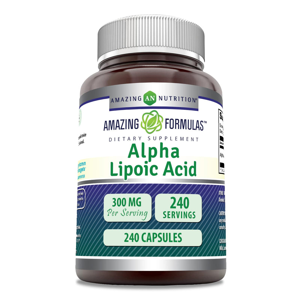 Amazing Nutrition Amazing Formulas Alpha Lipoic Acid 300 mg bottle front view for everyday wellness