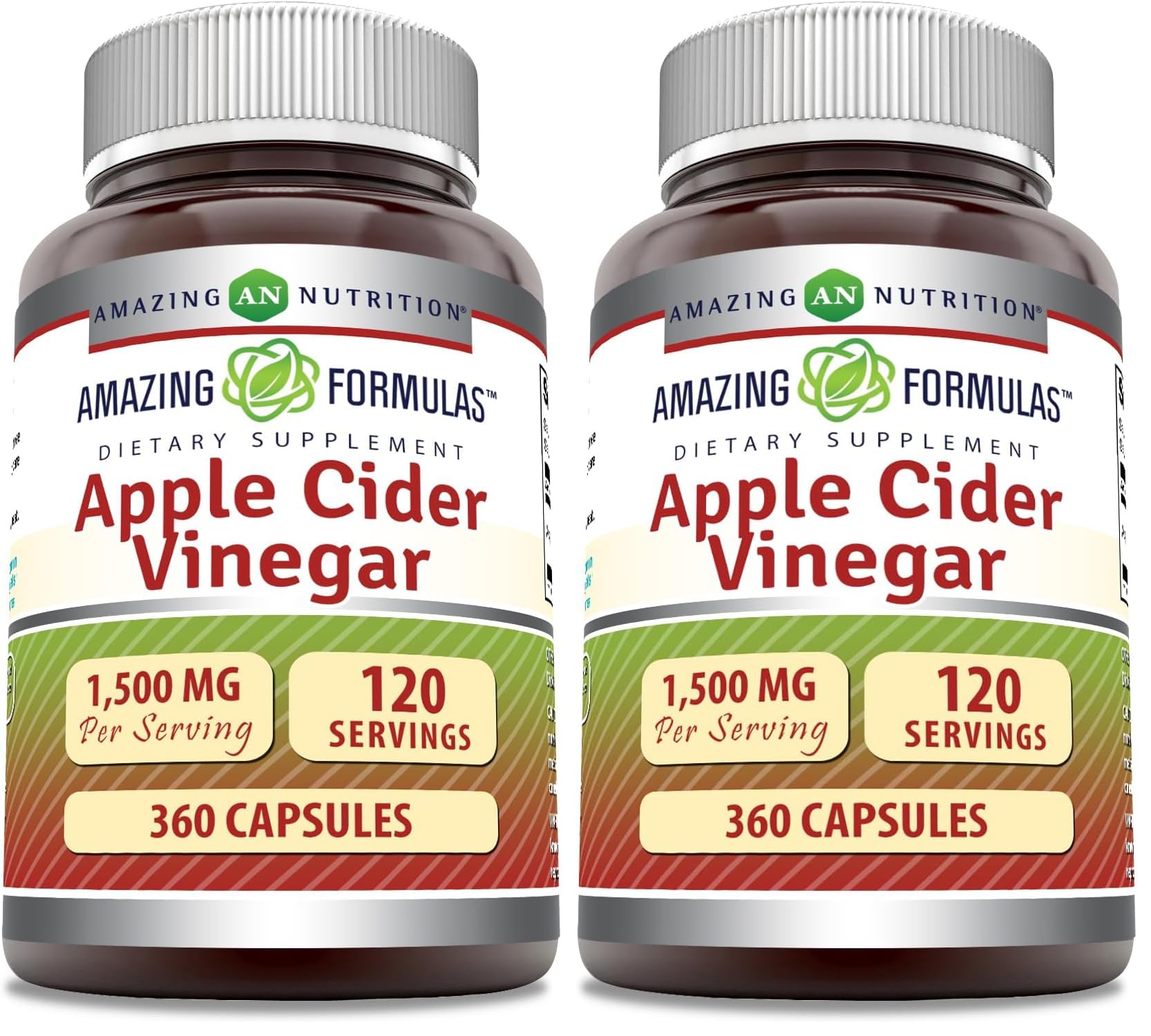 Amazing Nutrition Amazing Formulas Apple Cider Vinegar capsules bottle close-up for daily wellness support.