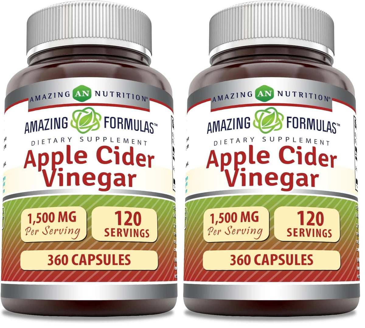 Amazing Nutrition Amazing Formulas Apple Cider Vinegar capsules bottle close-up for daily wellness support.