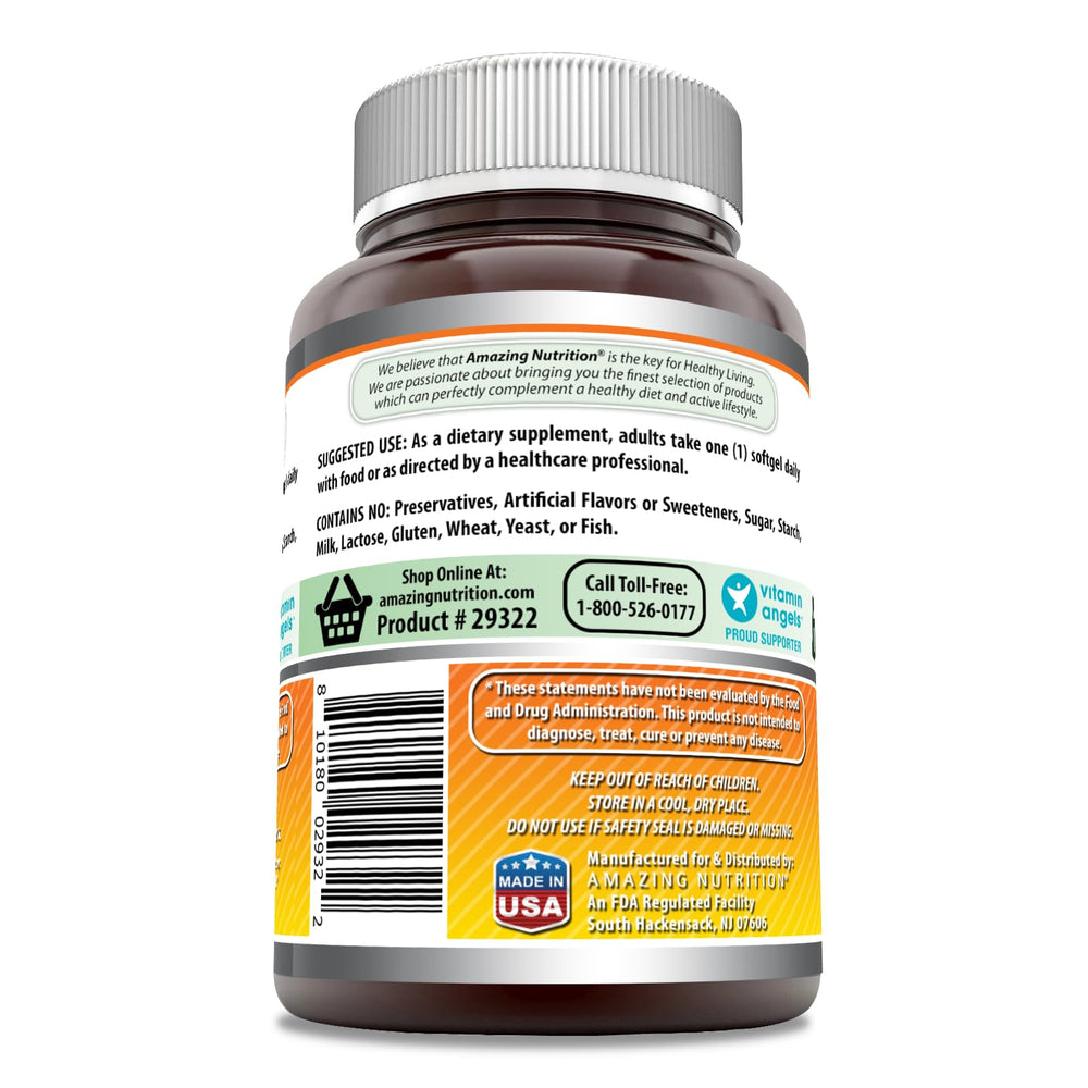 Amazing Nutrition beta-carotene label highlights high IU content