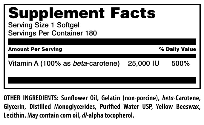 Amazing Nutrition beta-carotene packaging displayed for premium USA-made supplement