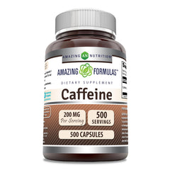 Amazing Nutrition's Amazing Formulas caffeine bottle front for quick morning energy and focus.