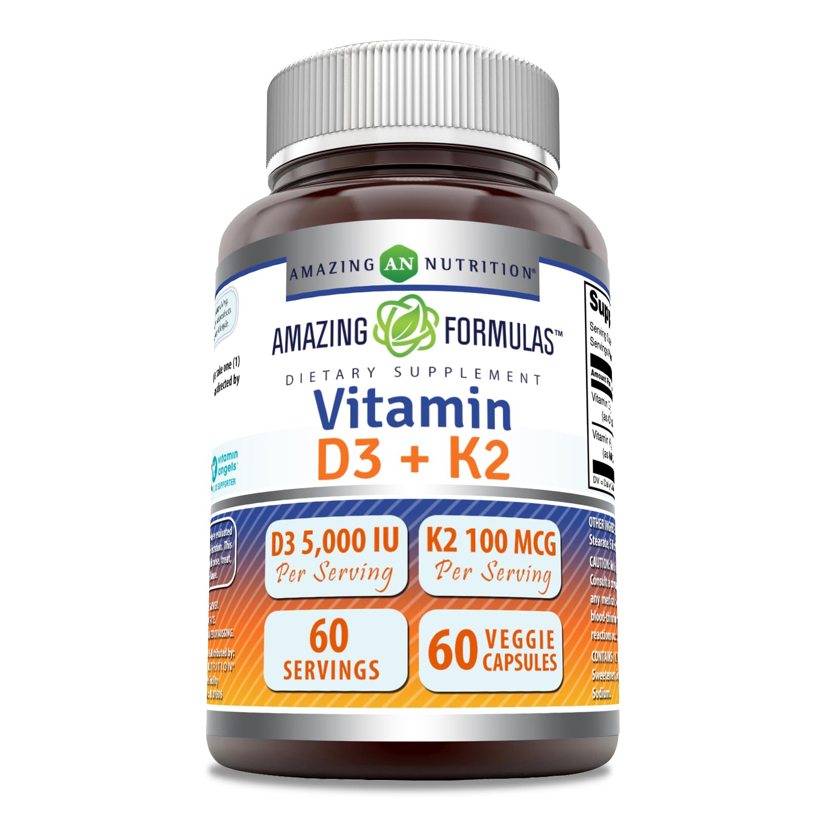 Amazing Formulas D3 K2 bottle shows purity and potency for daily use
