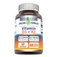 Amazing Formulas D3 K2 bottle shows purity and potency for daily use