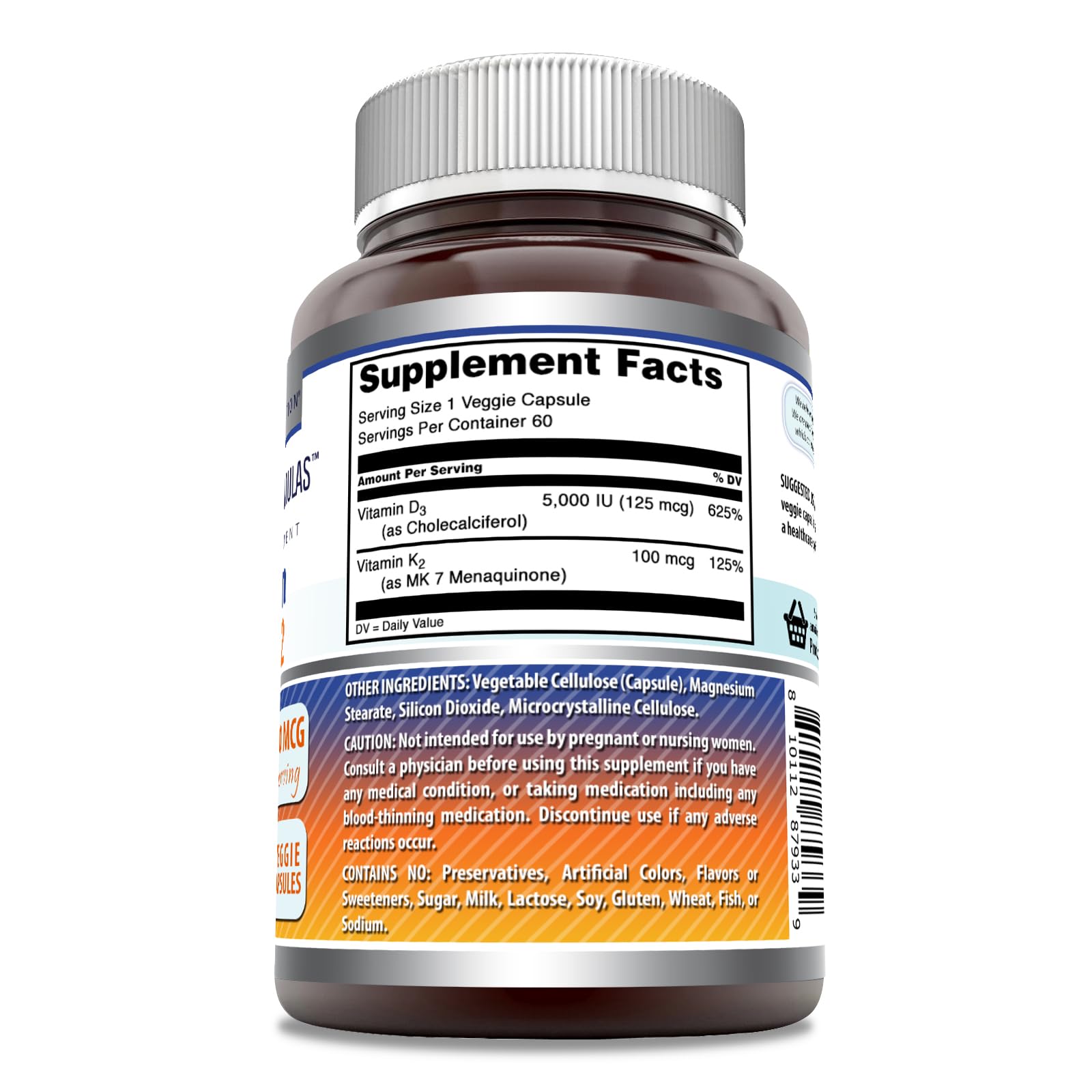 Amazing Formulas D3 K2 capsules on bottle support bone health