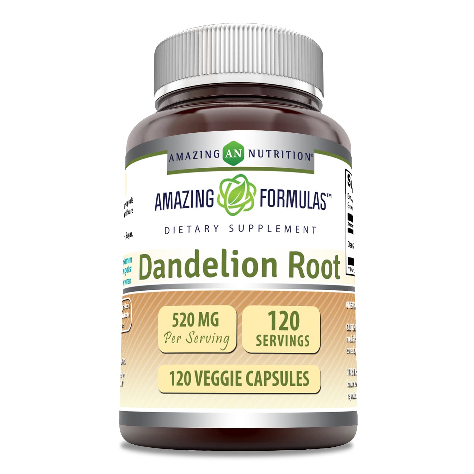 Amazing Nutrition Amazing Formulas Dandelion Root bottle with 520 mg per serving