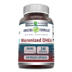 Amazing Formulas DHEA bottle pour with precise 100 mg dosing for daily use