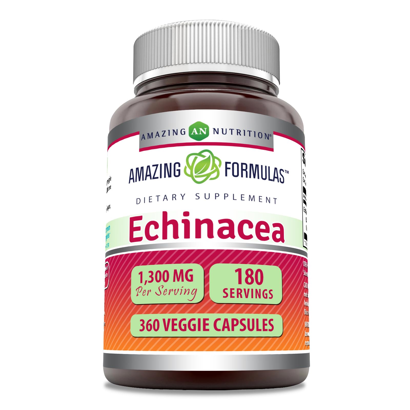 Amazing Nutrition Amazing Formulas Echinacea bottle with 1300 mg per serving for daily use