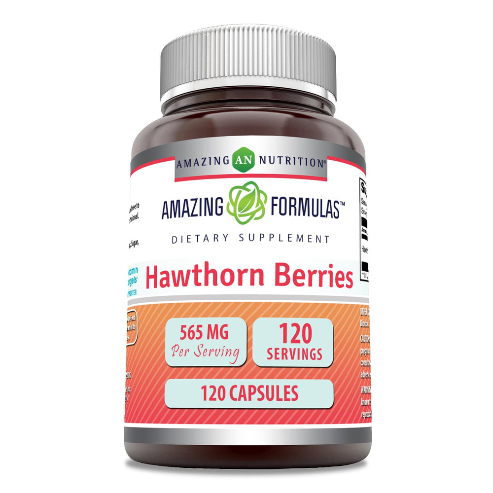 Amazing Nutrition Amazing Formulas Hawthorn Berries bottle front for daily wellness routine.