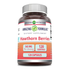 Amazing Nutrition Amazing Formulas Hawthorn Berries bottle front for daily wellness routine.