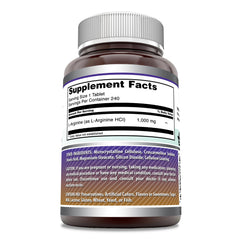 Amazing Nutrition L-Arginine 1000mg tablets bottle emphasizes convenient daily supplementation.