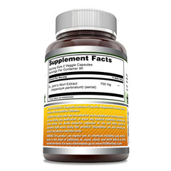 Amazing Formulas St. John's Wort capsules close-up highlights veggie capsule format for easy swallowing.