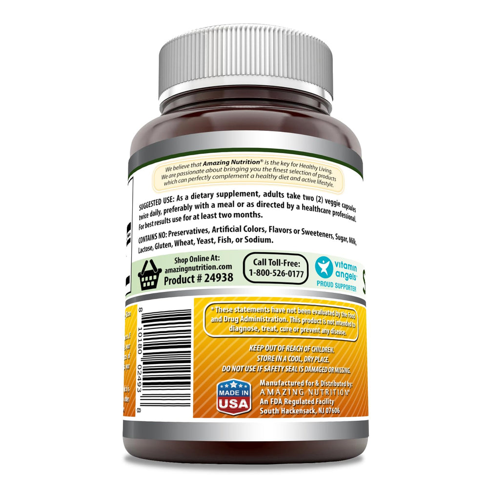 Amazing Formulas St. John's Wort label detail shows gluten-free and non-GMO badges.