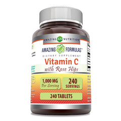 Amazing Formulas Vitamin C with Rose Hips bottle front view supports daily antioxidant intake