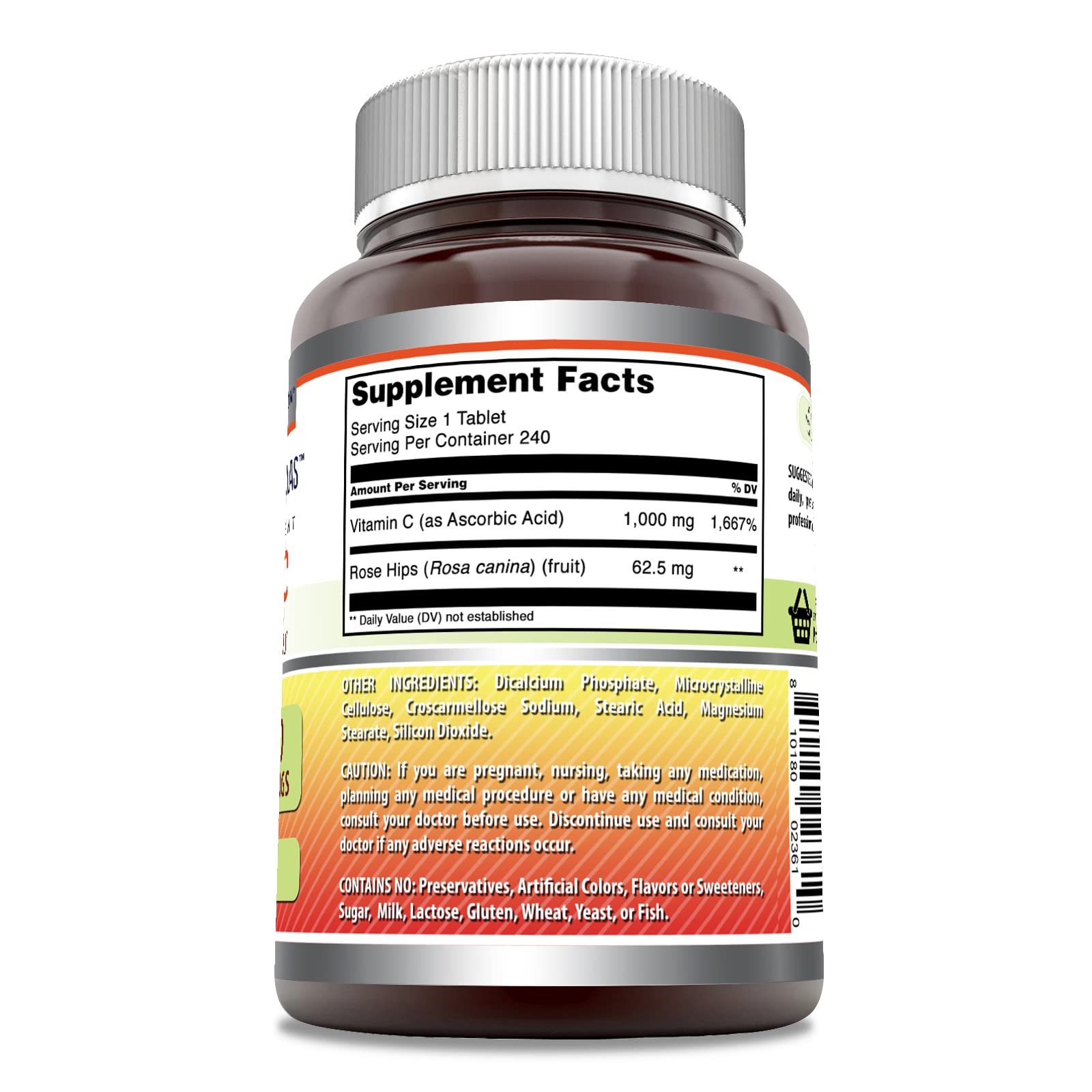 Amazing Formulas Vitamin C with Rose Hips tablet close-up for easy daily intake