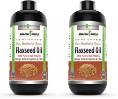 Amazing Nutrition Amazing Omega flaxseed oil bottle illustrates plant-based omega-3 options
