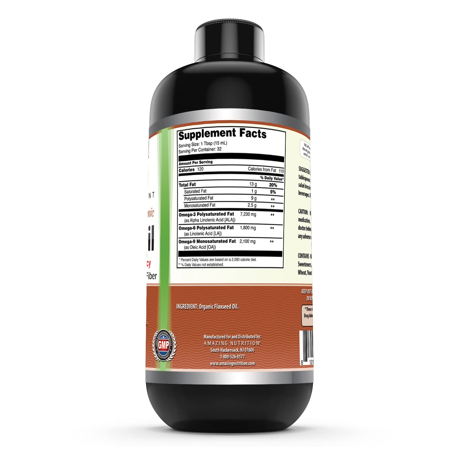 Amazing Nutrition Amazing Omega flaxseed oil pour shows easy daily usage