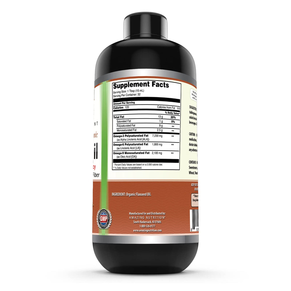 Amazing Nutrition Amazing Omega flaxseed oil pour shows easy daily usage