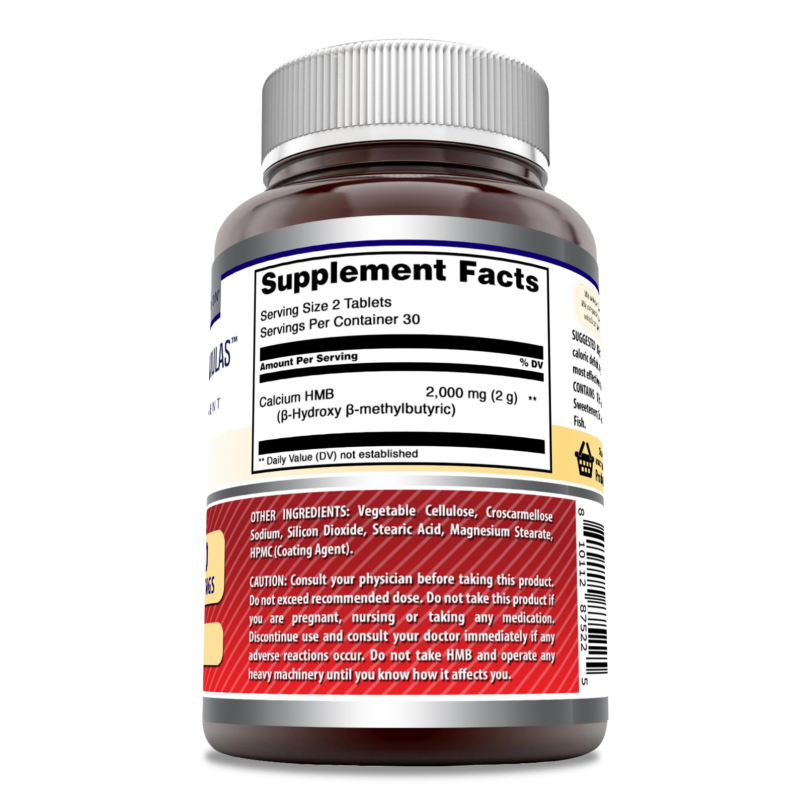Amazing Nutrition HMB 2000mg tablets displayed for easy daily use.