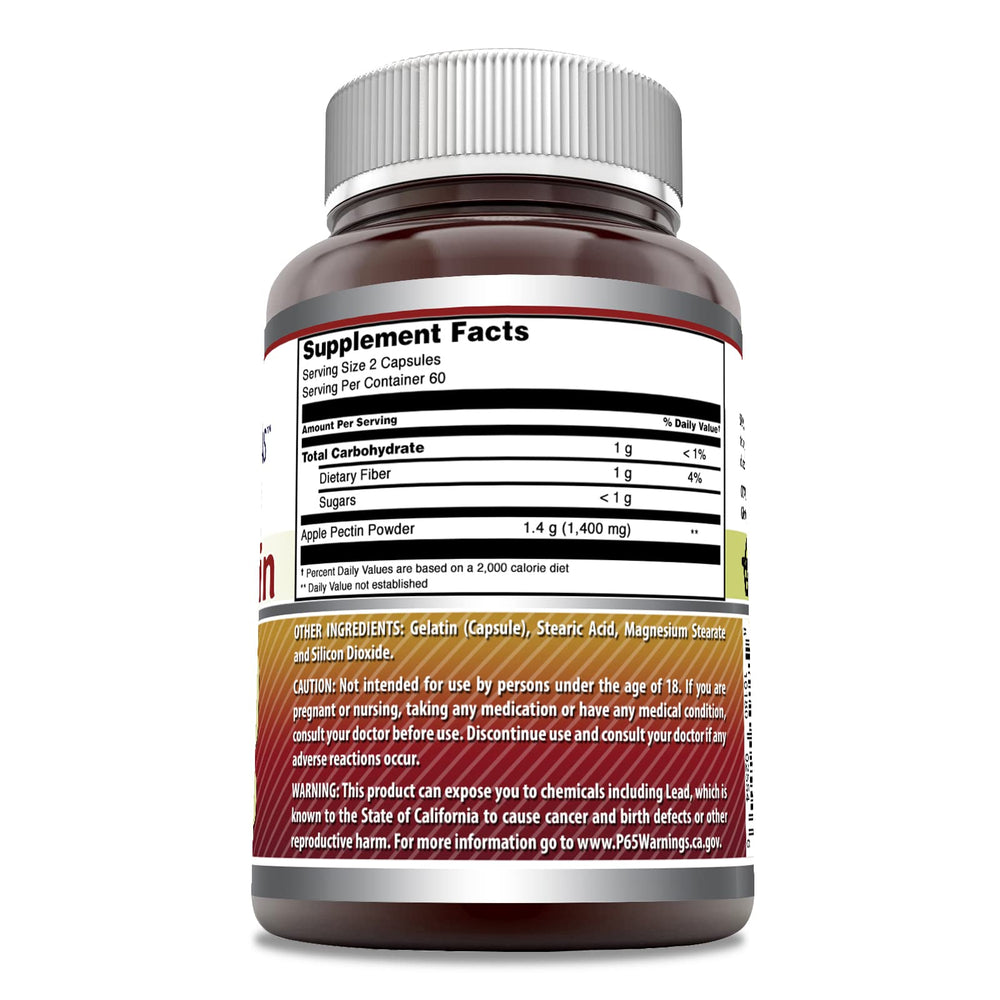 Serving size illustration for Amazing Nutrition Apple Pectin 1400 mg.