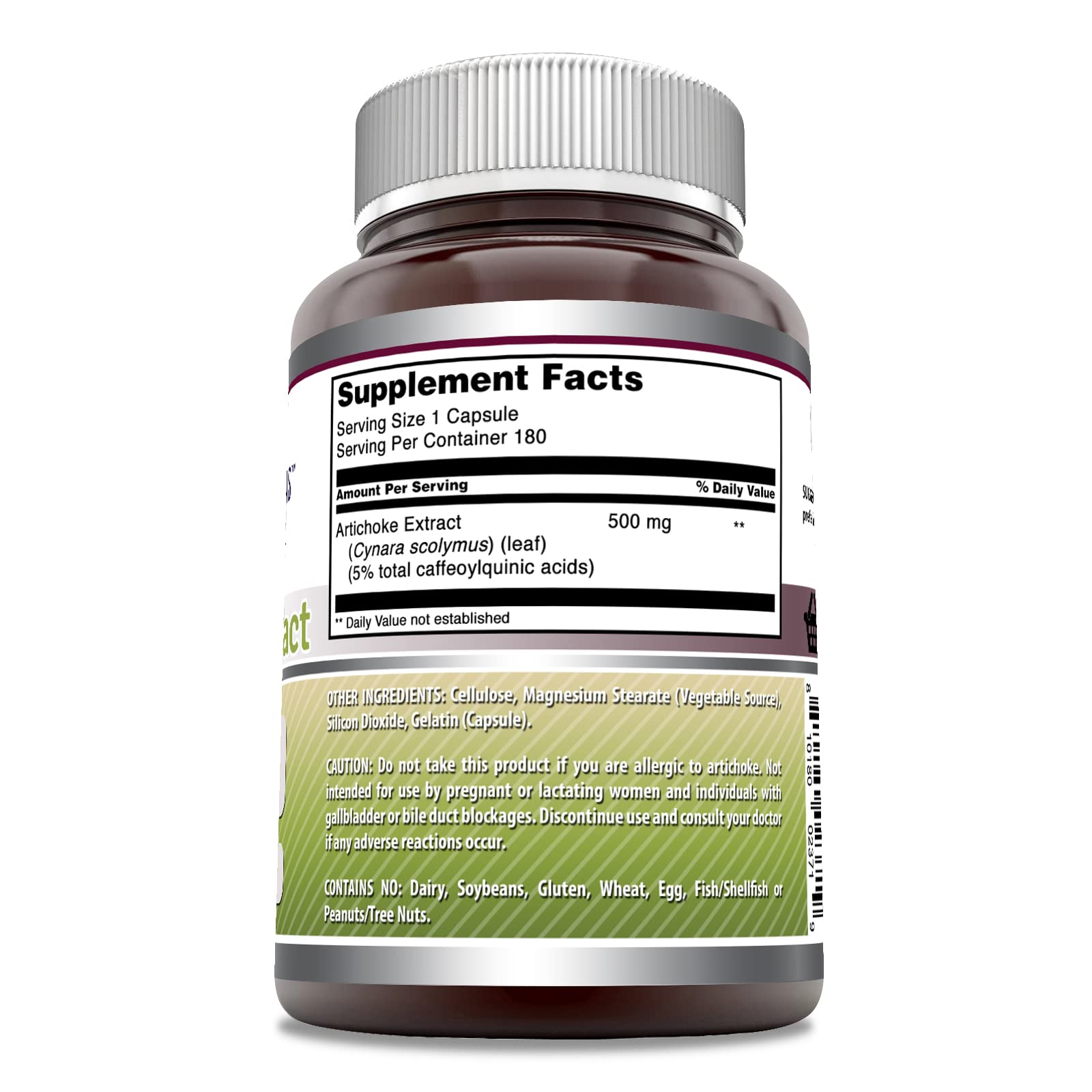 Close-up of Amazing Nutrition artichoke extract capsules for convenient daily supplementation.