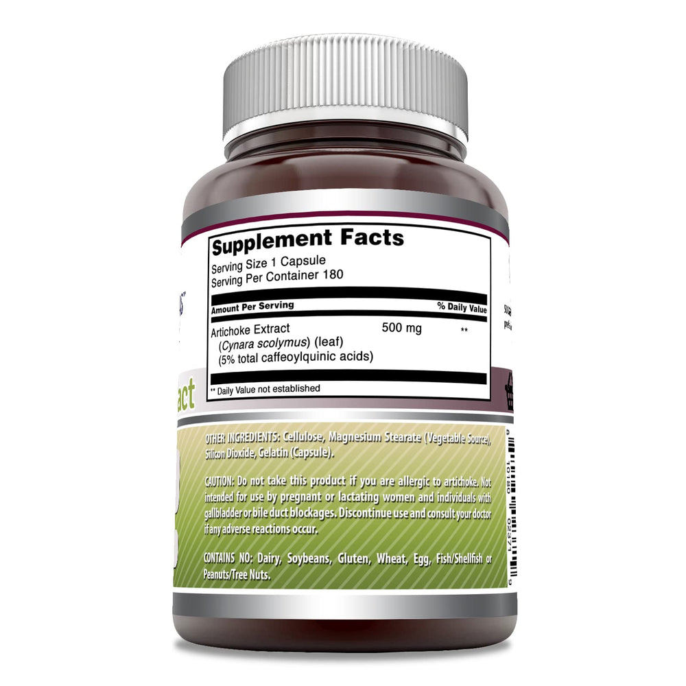 Close-up of Amazing Nutrition artichoke extract capsules for convenient daily supplementation.