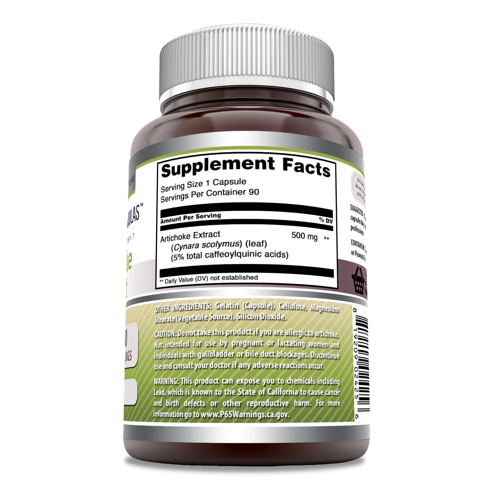 Amazing Nutrition Artichoke Extract manufactured to GMP standards for purity.