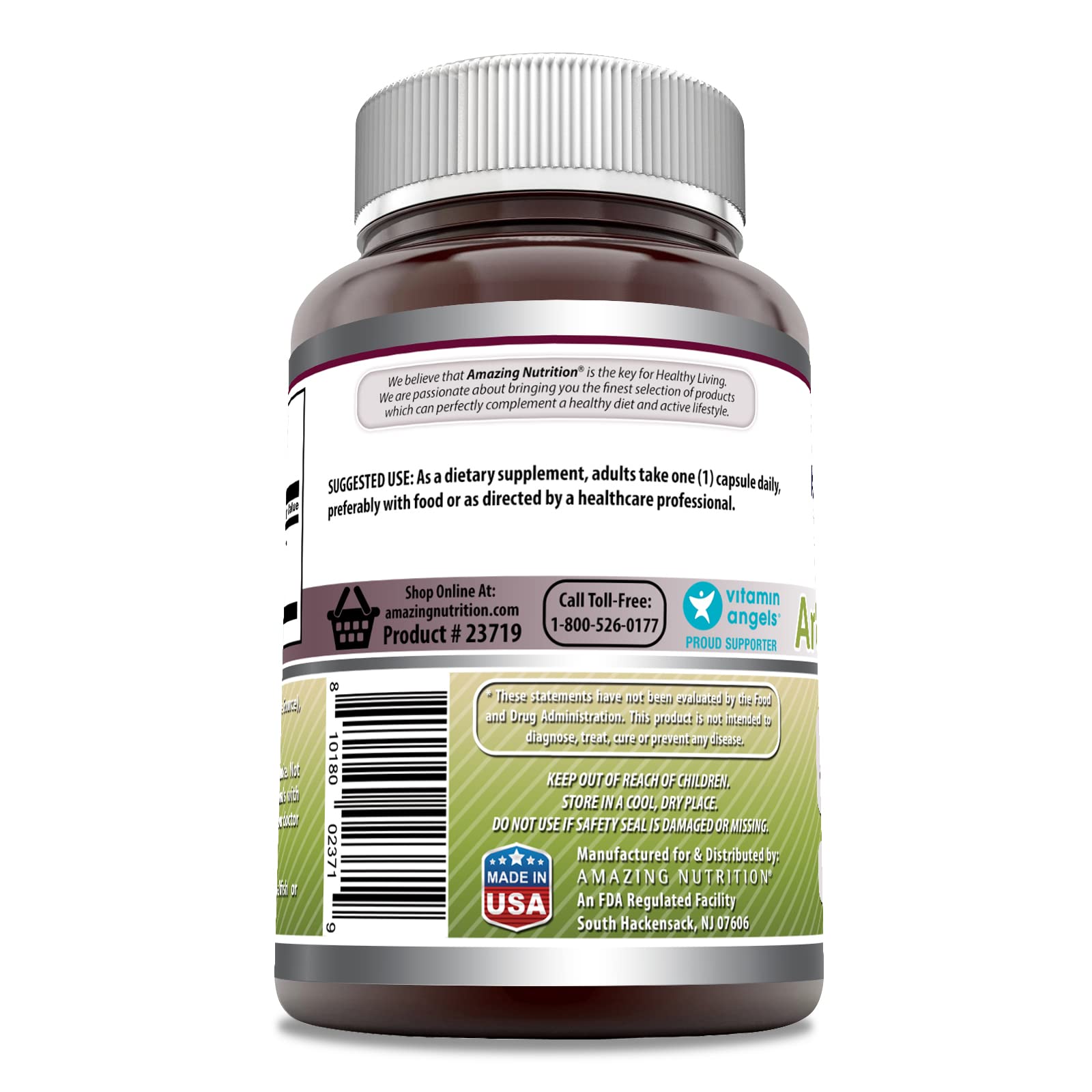 Amazing Nutrition artichoke extract packaging emphasizing quality.