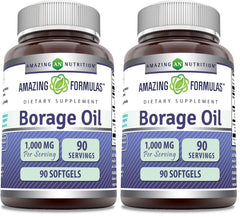 Amazing Nutrition Borage Oil Softgels bottle for easy daily supplementation