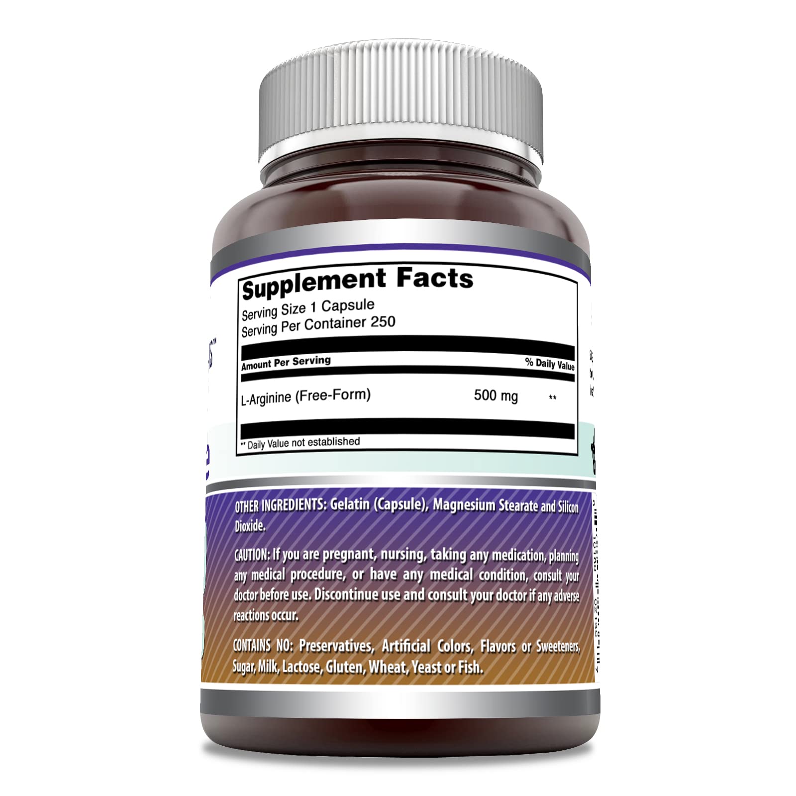 Bottle in hand showing portability of Amazing Nutrition L-Arginine