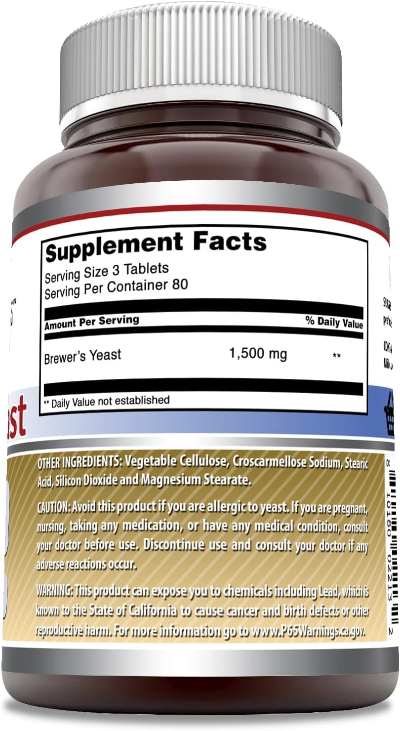 Amazing Nutrition Brewers Yeast bottle with non-GMO and gluten-free labels visible