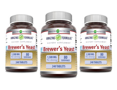 Amazing Nutrition Brewers Yeast tablets close-up showing high potency 1500 mg per serving