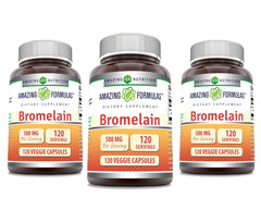 Amazing Nutrition Bromelain bottle front view highlighting enzyme supplement for daily comfort
