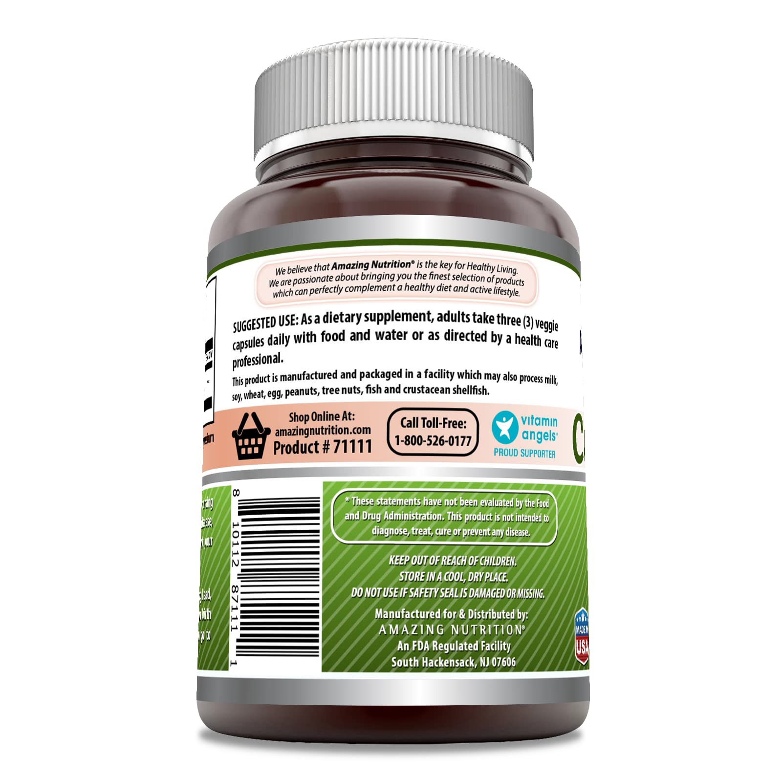 Close-up of celery seed extract veggie capsules for easy daily use by Amazing Nutrition.