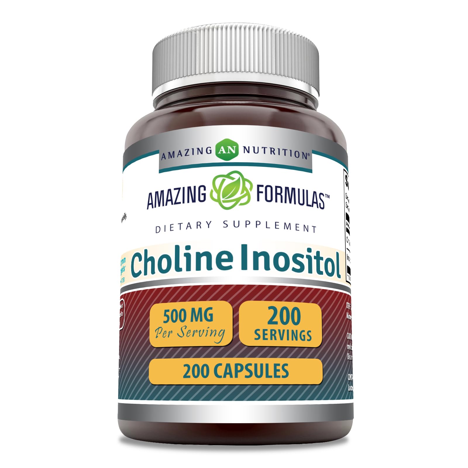 Amazing Nutrition choline and inositol bottle front for daily wellness support