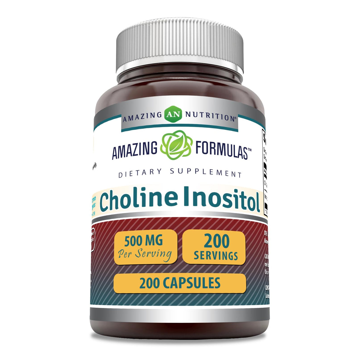 Amazing Nutrition choline and inositol bottle front for daily wellness support