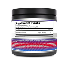 Amazing Nutrition creatine monohydrate powder scoop pictured, convenient 1-scoop serving for daily use.