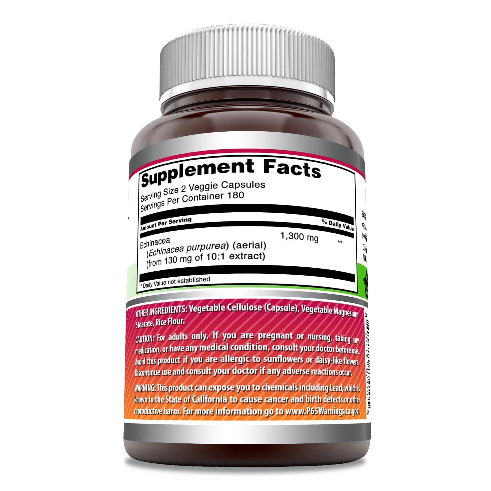 Amazing Nutrition Amazing Formulas Echinacea packaging on shelf, non-GMO and gluten-free option