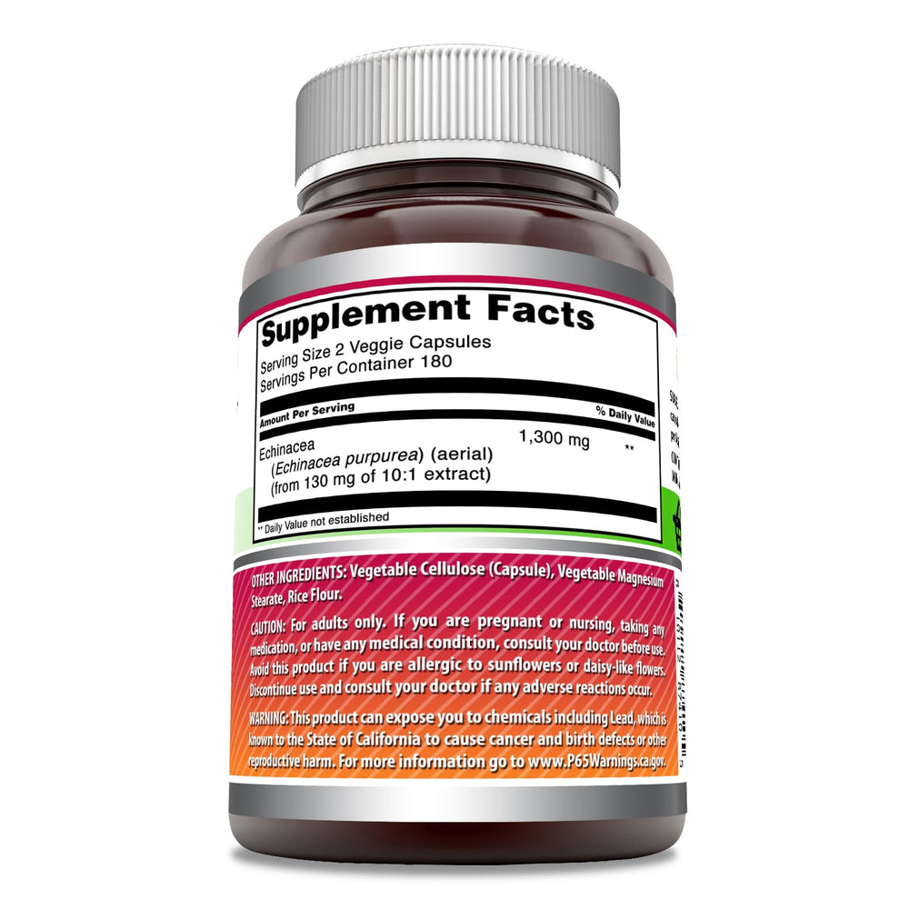 Amazing Nutrition Amazing Formulas Echinacea packaging on shelf, non-GMO and gluten-free option