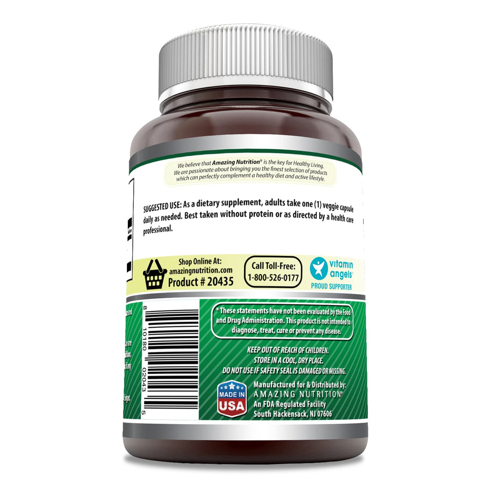 GABA ingredient label on bottle shows non-GMO and gluten-free features.