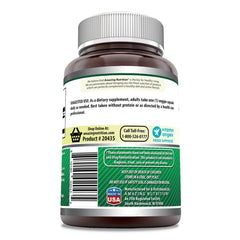 GABA ingredient label on bottle shows non-GMO and gluten-free features.