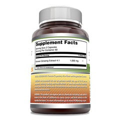Amazing Nutrition Ginseng Complex label-front highlighting Non-GMO and USA-made quality.