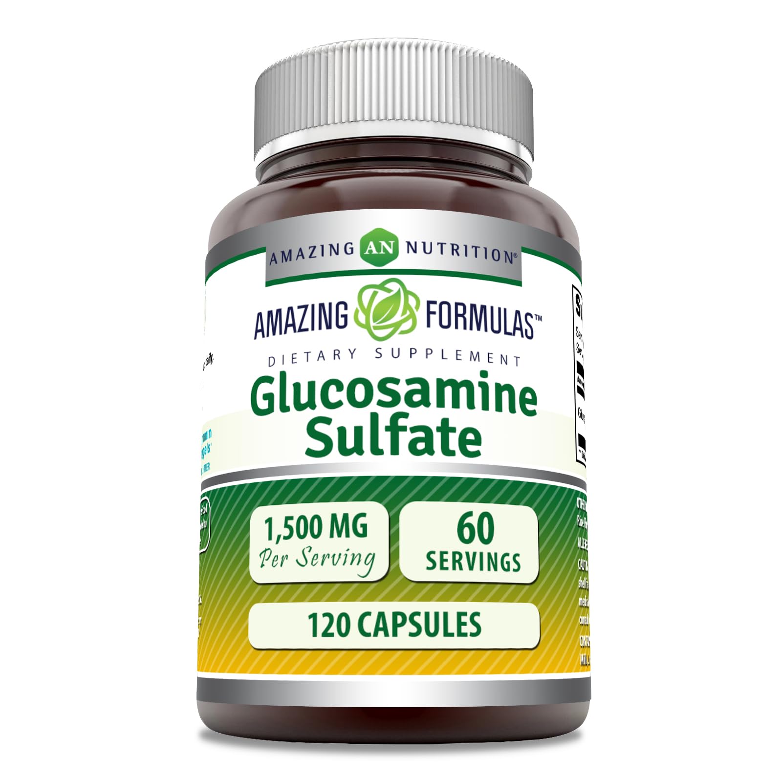 Amazing Nutrition Glucosamine Sulfate bottle pour for easy daily use and joint support.