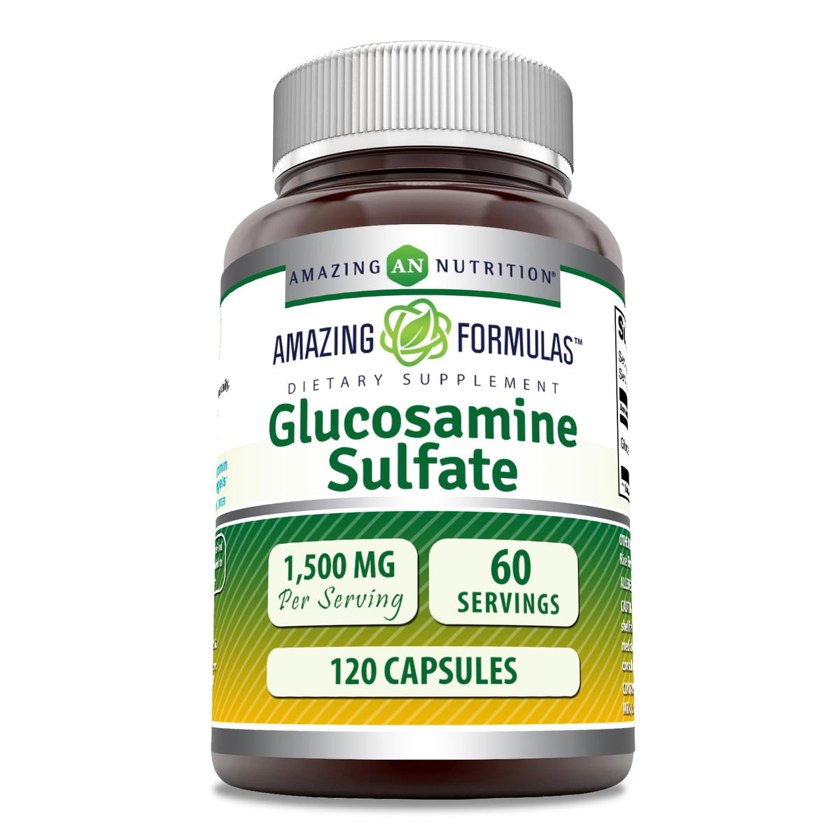 Amazing Nutrition Glucosamine Sulfate bottle pour for easy daily use and joint support.