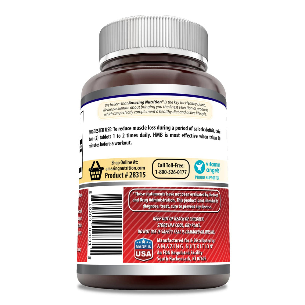 Amazing Nutrition HMB tablets close-up showing two-tablet serving for daily use