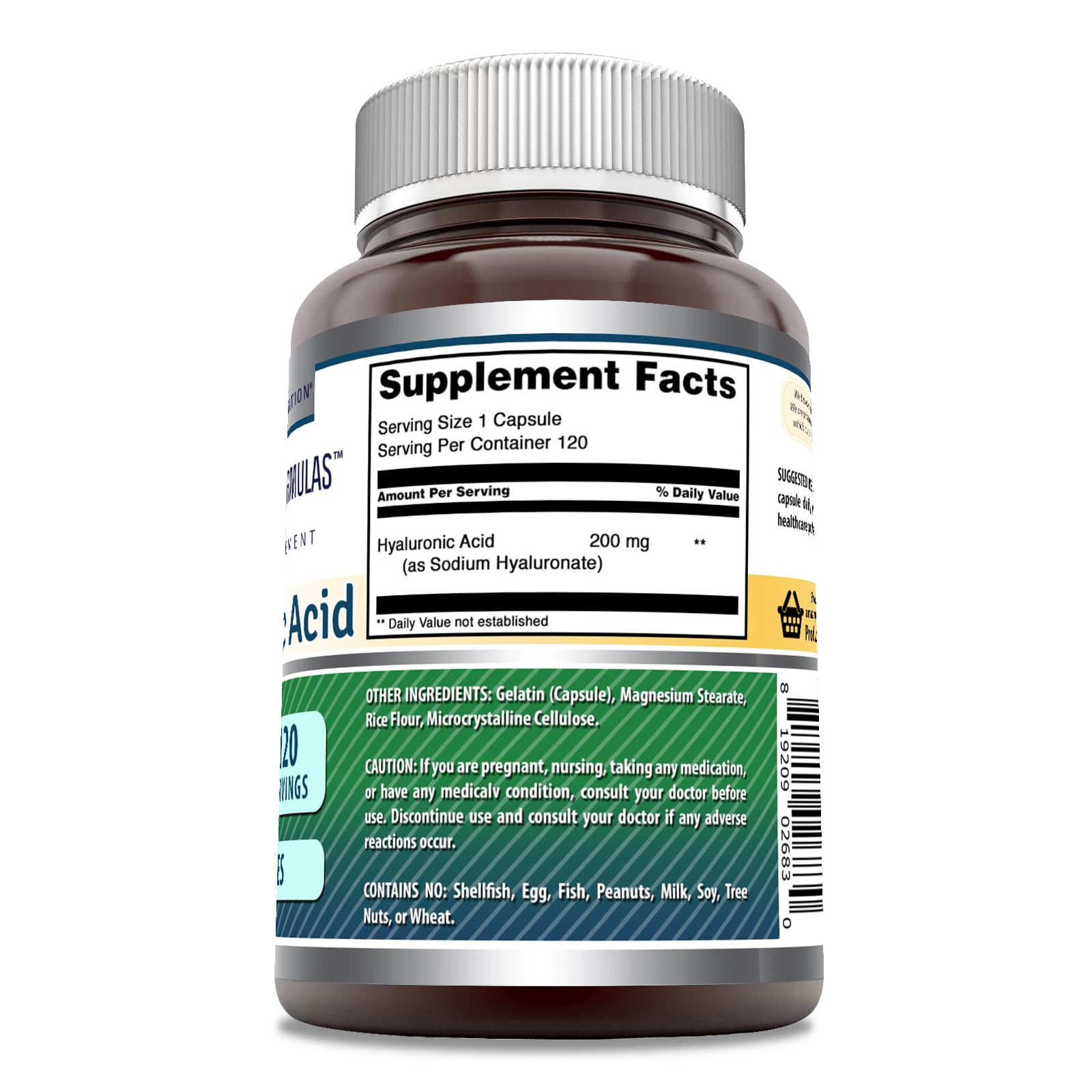 Amazing Nutrition Hyaluronic Acid bottle shows the easy daily capsule format.